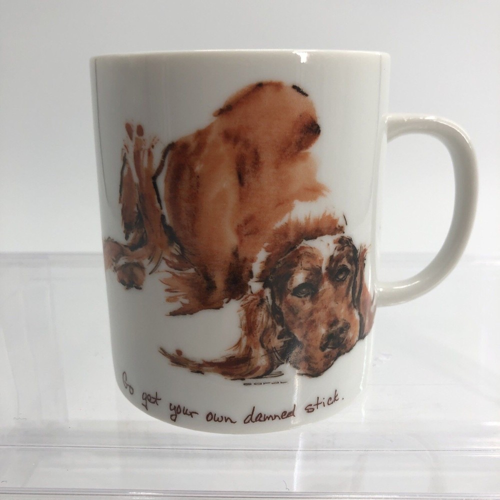 VTG Ratafia Spaniel Retriever Setter Dog Mug Cup Go Get Your Own Damned Stick